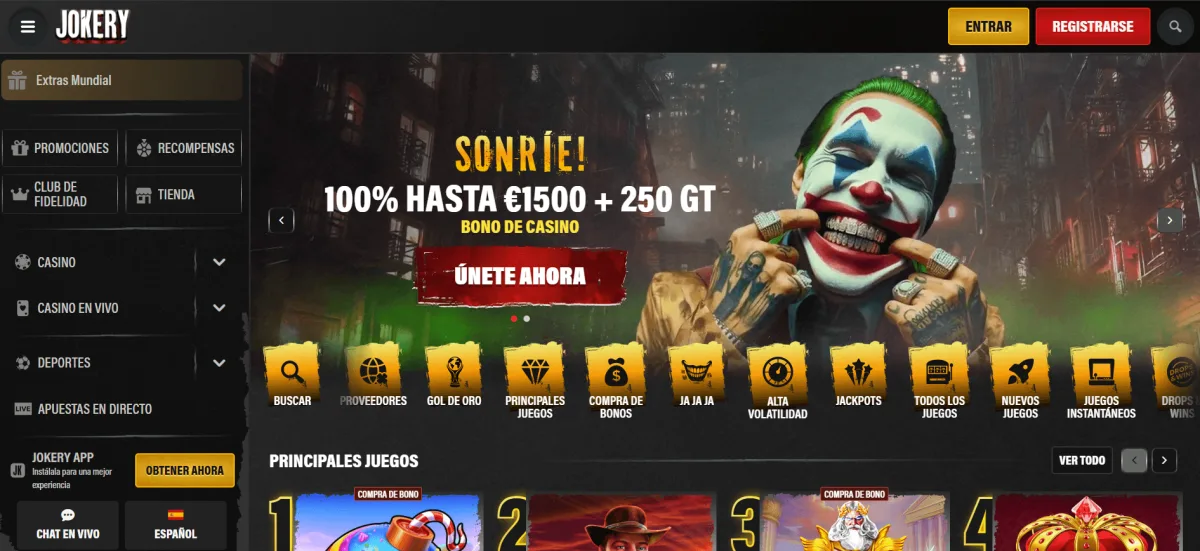 Jokery homepage bono bienvenida casino online